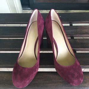 Ann Taylor block suede heels